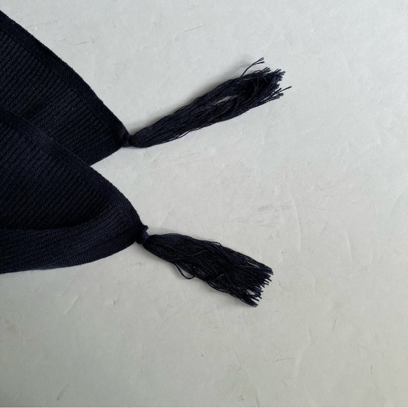 Esprit knit poncho sweater tassel detail Navy - Picture 9 of 11